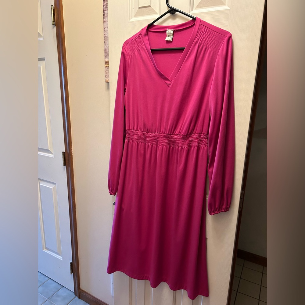 Vintage  Pink V-Neck Dress